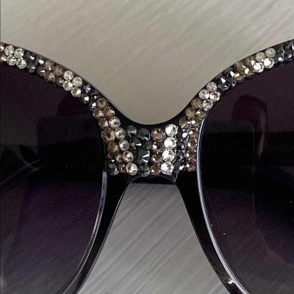 JIMMY CHOO Swarovski Crystal New York Oversized Polarized Sunglasses New in Box - Picture 12 of 17